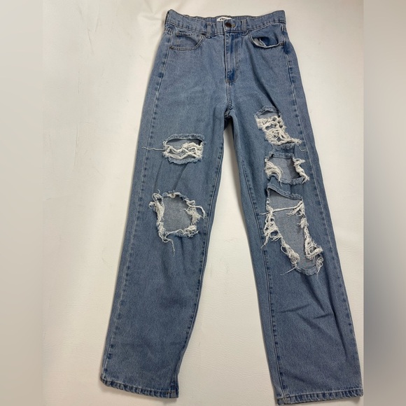 RSQ Baggy distressed medium wash Jeans. Sz 28 - Picture 1 of 11